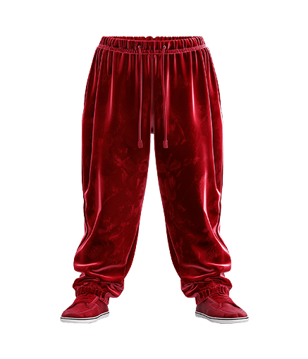 pantalon en velours rouge